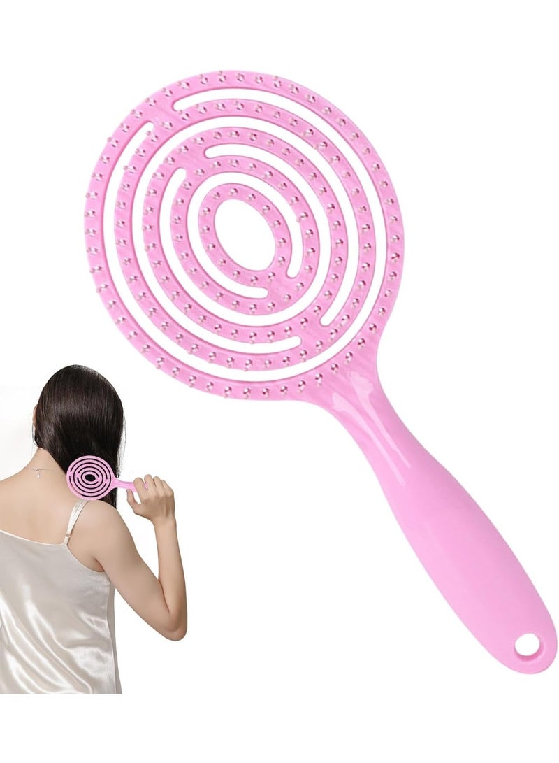 فرشاة شعر للنساء - فك تشابك الشعر ذات سطح دائري مزود بفتحات تهوية - تصفيف شعر أسرع، مشط تدليك بالهواء للشعر الرطب والجاف، مناسب للشعر الكثيف والمجعد - Image 4