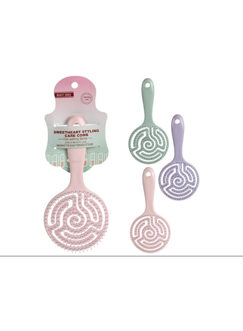 فرشاة شعر للنساء - فك تشابك الشعر ذات سطح دائري مزود بفتحات تهوية - تصفيف شعر أسرع، مشط تدليك بالهواء للشعر الرطب والجاف، مناسب للشعر الكثيف والمجعد - Image 1