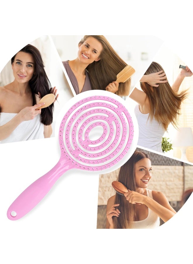 فرشاة شعر للنساء - فك تشابك الشعر ذات سطح دائري مزود بفتحات تهوية - تصفيف شعر أسرع، مشط تدليك بالهواء للشعر الرطب والجاف، مناسب للشعر الكثيف والمجعد - Image 3