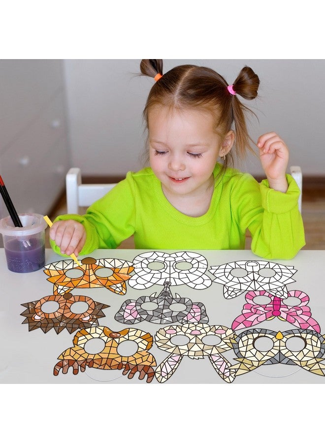 بيومي مجموعة أقنعة تلوين الحيوانات - 24 قطعة من أقنعة تلوين الحيوانات الخاصة بك للأطفال مجموعة تلوين يدوية الصنع - ديكور بطاقات هندسية لتلوين الحيوانات - أنشطة فنية وحرفية - موضوع الفصل الدراسي - Image 4