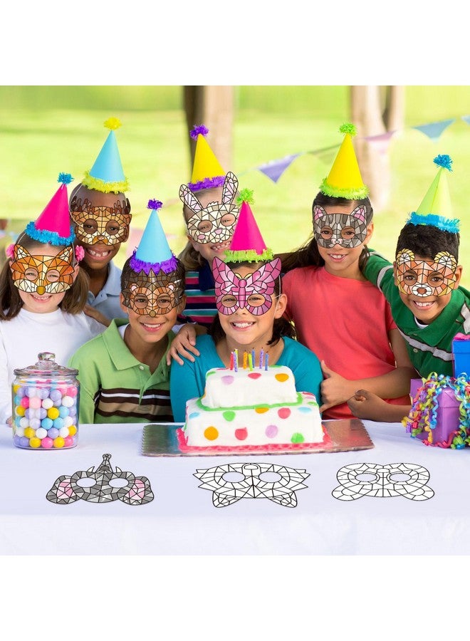 بيومي مجموعة أقنعة تلوين الحيوانات - 24 قطعة من أقنعة تلوين الحيوانات الخاصة بك للأطفال مجموعة تلوين يدوية الصنع - ديكور بطاقات هندسية لتلوين الحيوانات - أنشطة فنية وحرفية - موضوع الفصل الدراسي - Image 5