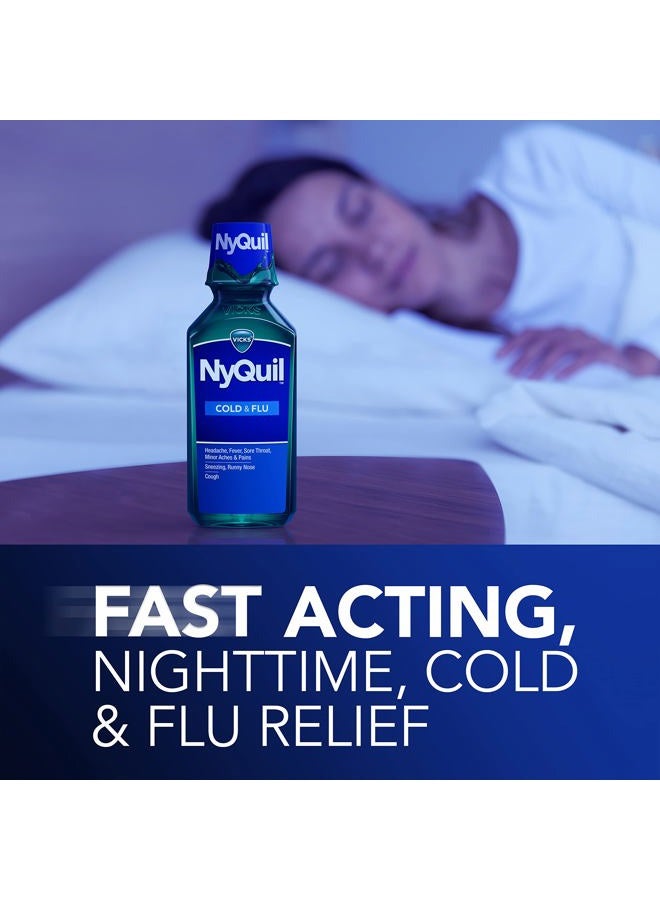 Vicks فيك نايت كويل للسعال والبرد والإنفلونزا، سائل أصلي، 2x12 أونصة سائلة - Image 4