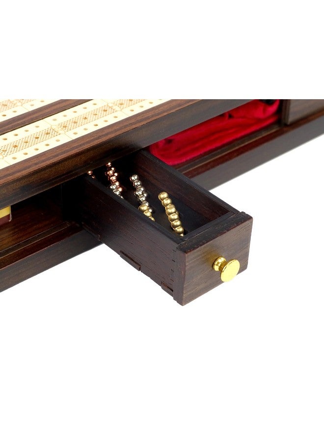 Regal Games Cribbage Board Game Set with Card Storage, Wooden Board & 9 Metal Pegs - Unique Luxury Classic Board Games - Ideal for 2-4 Person - Image 4