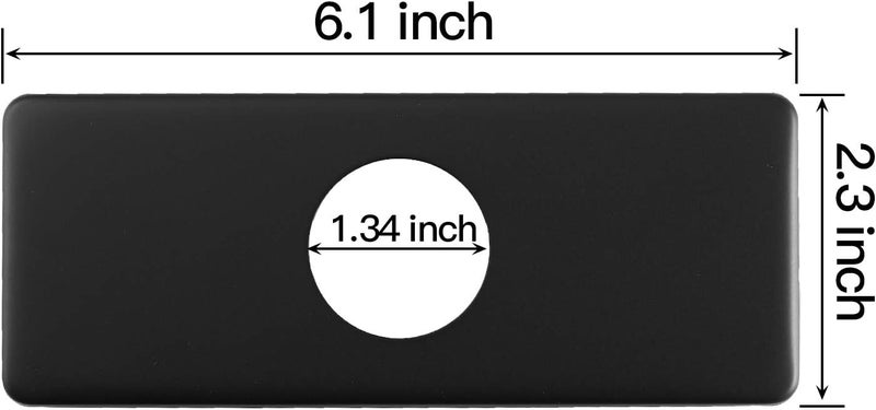 Green Spring 6 Inch Matte Black Sink Hole Cover, 4" Hole Cover Deck Plate, Bathroom Faucet Deck Plate, Stainless Steel Square Escutcheon for Bathroom or Kitchen Single Hole Vanity Sink Faucet - Image 2