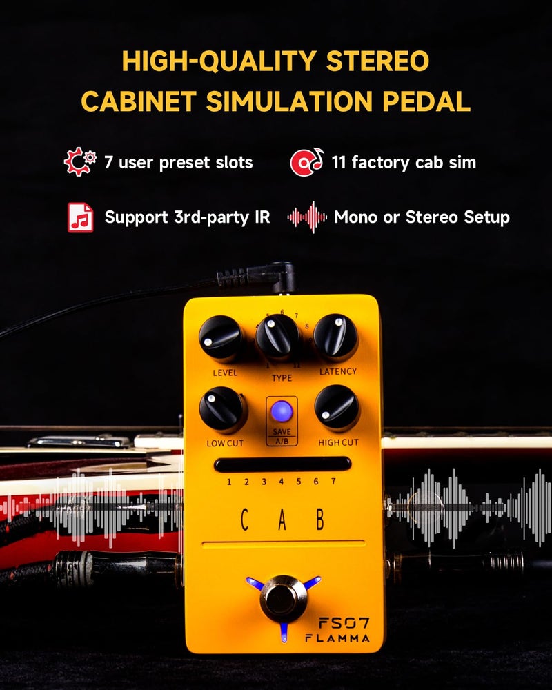 FLAMMA FS07 Stereo Simulation Pedal Electric Guitar Simulator Effects Pedal with 7 User Preset Slots Support IR Loading Software Editing - Image 2