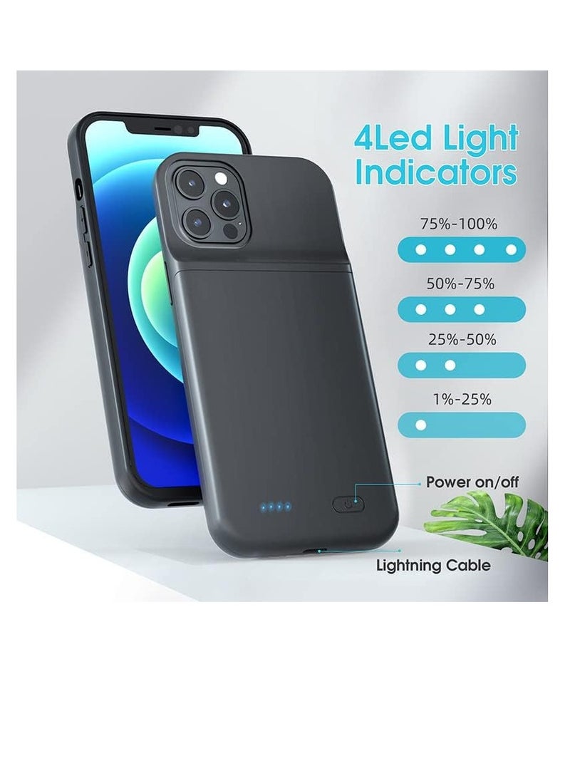 case iPhone 15 Pro Battery Case,ShowTop Wireless Charging Case with 7000mAh Extended Battery in Black, with Raised Bezel Rubber Bumper for iPhone 15 Pro 6.1 inches - Image 2