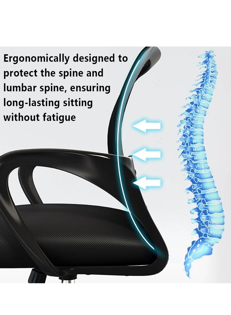 فلايبرو كرسي مكتب مريح للاستخدام المنزلي وألعاب الكمبيوتر مع مسند للظهر ومسند للذراعين ودوار وعصري قابل للتعديل وشبكة تنفيذية للنساء والرجال، لون أسود - Image 5