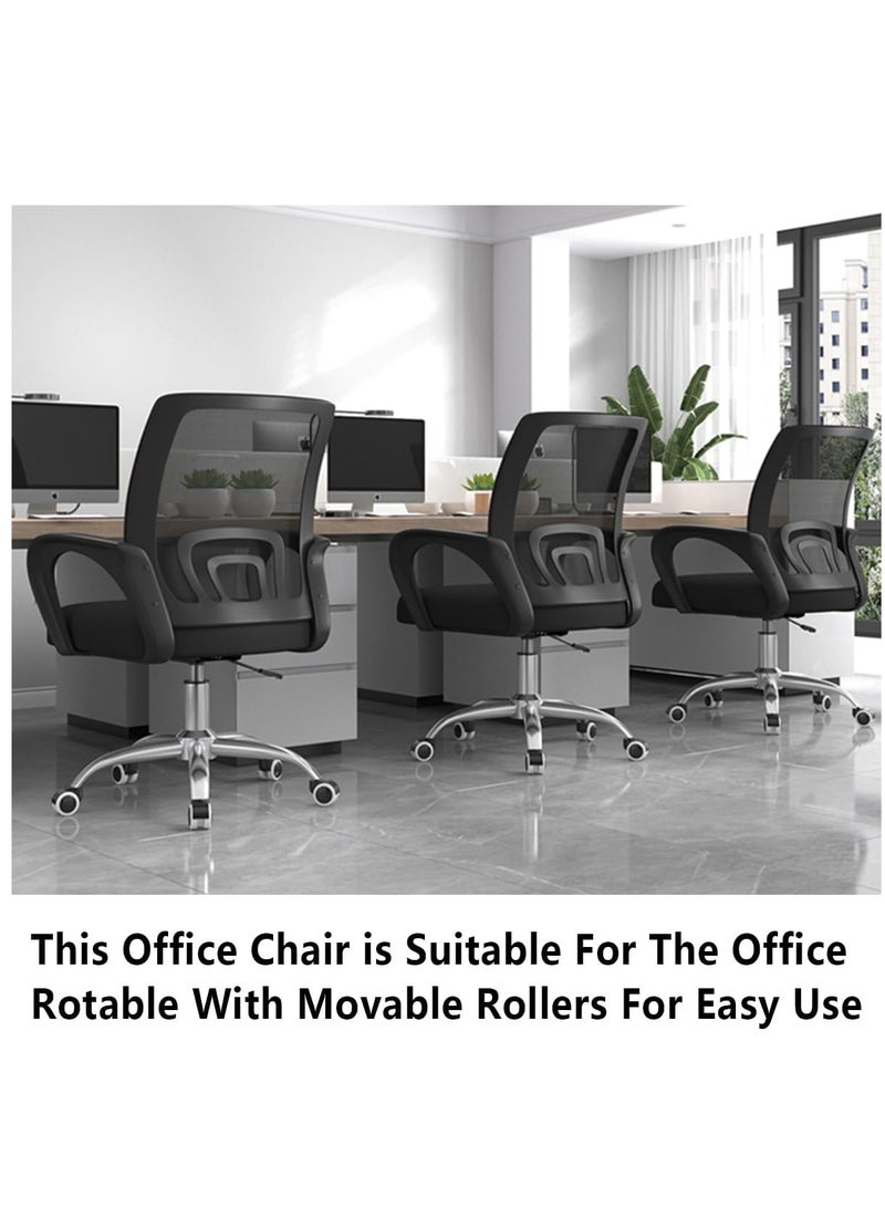 فلايبرو كرسي مكتب مريح للاستخدام المنزلي وألعاب الكمبيوتر مع مسند للظهر ومسند للذراعين ودوار وعصري قابل للتعديل وشبكة تنفيذية للنساء والرجال، لون أسود - Image 2