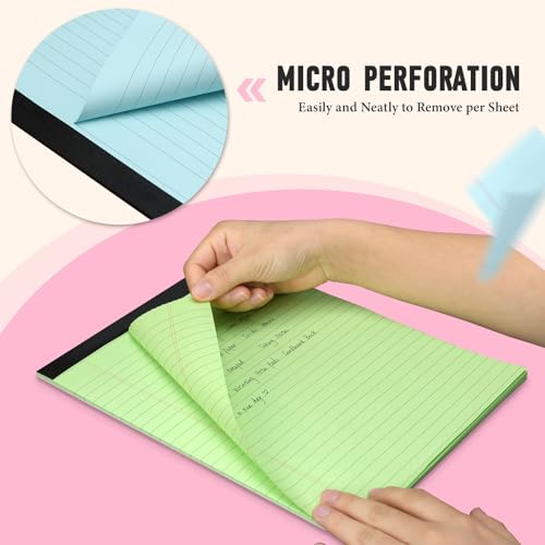 PINJINGPRO Colored Legal Pads, 3 Pack Writing Pads 8.5 x 11, Wide Ruled Legal Notepads, Lined Pads of Paper 8.5 x 11, Blue/Purple/Green Note Pads, 30 Sheets Per Legal Pads for School, College, Office, Home - Image 3
