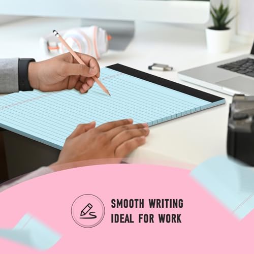 PINJINGPRO Colored Legal Pads, 3 Pack Writing Pads 8.5 x 11, Wide Ruled Legal Notepads, Lined Pads of Paper 8.5 x 11, Blue/Purple/Green Note Pads, 30 Sheets Per Legal Pads for School, College, Office, Home - Image 5