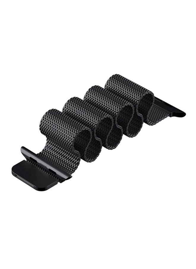 NIBEMINENT - Stainless Steel Milanese Loop Band For Apple Watch 42/44/45mm Black - Image 1