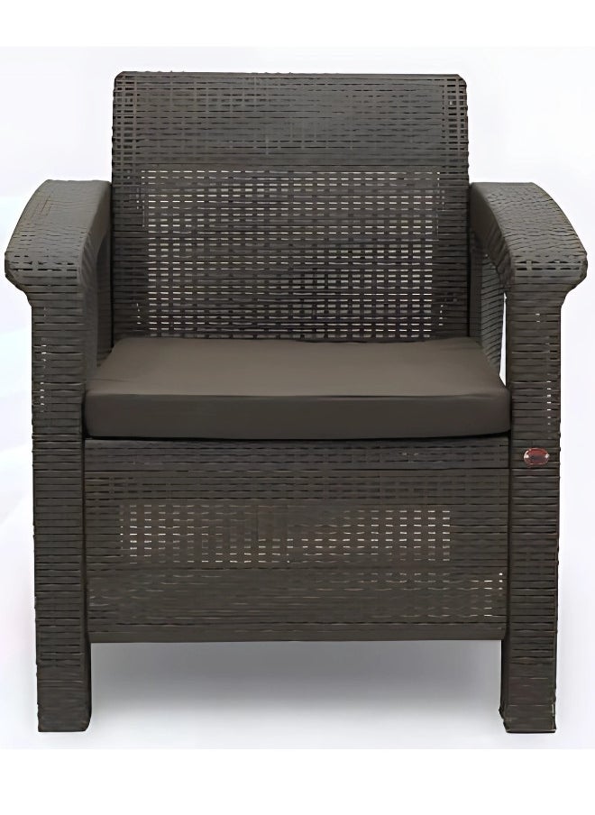 SULSHA - 1 Seater Balcony Sofa with Cushion Indoor & Outdoor Furniture Patio Chair One Seater Perfect for Gardens Poolside Cafes Restaurants, Rattan Sofa Chair and Terraces Weathered Brown - Image 1
