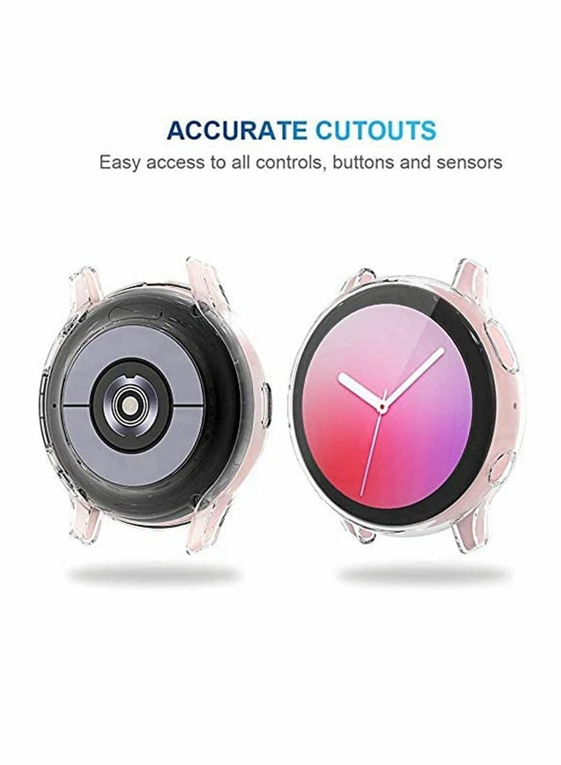 Y&D Screen Protector Case For Samsung Galaxy Watch Active 2, Soft TPU Bumper Full Around Anti-Scratch Flexible Clear Cover 44 Mm ( 2 Pack )  - Image 4