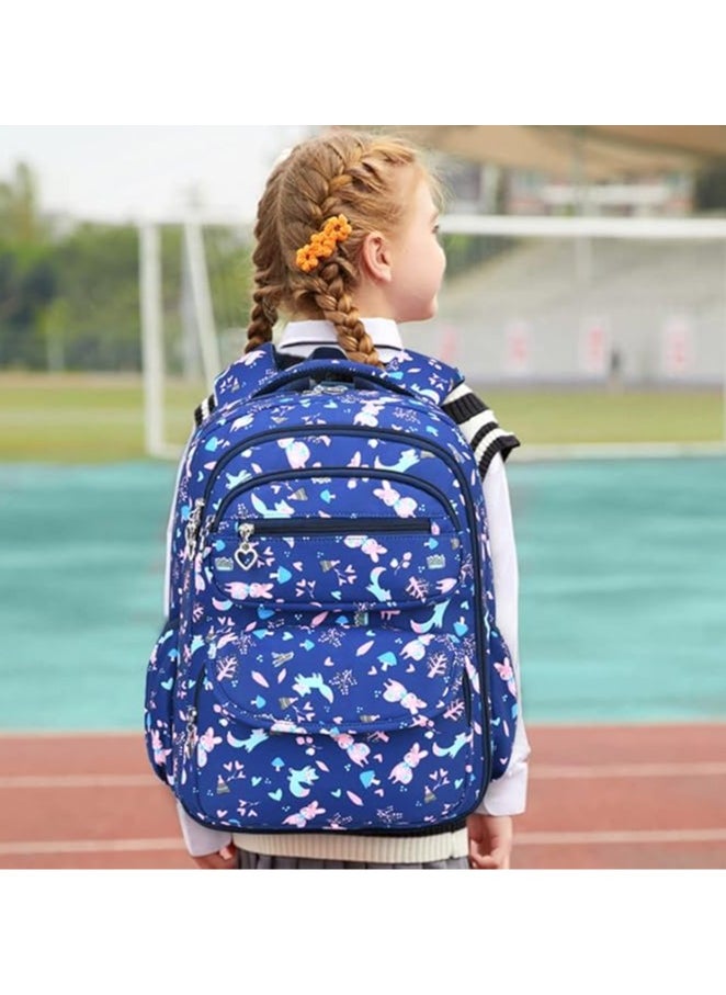 SamoDani School Backpack for Girls, Animals Design, Large Size, Multiple Pockets, for Colleges, Elementary, Primary Schools, Grade 1-10 and Teenagers  - Image 3
