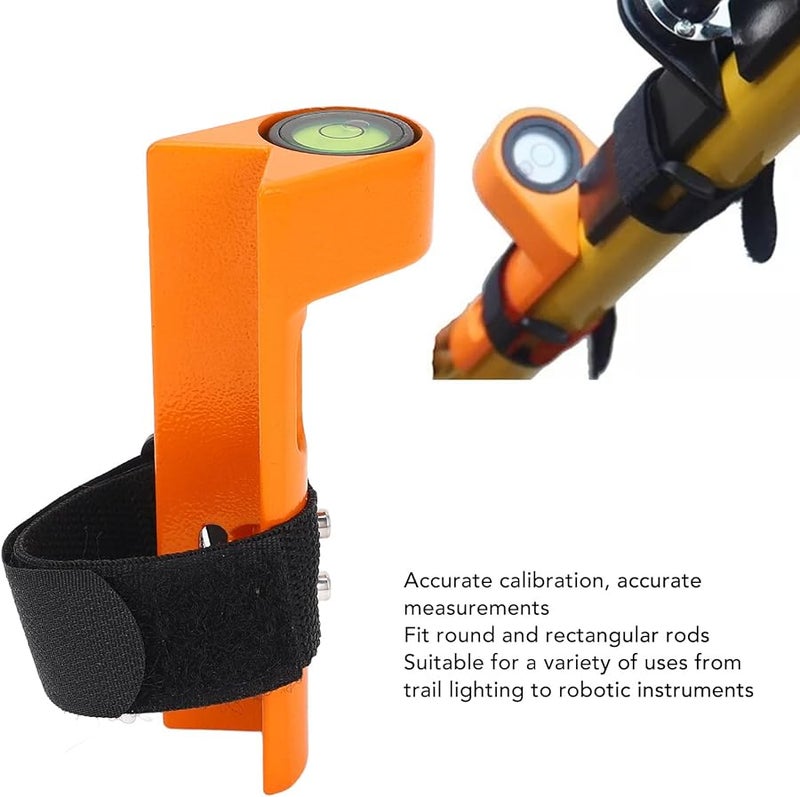 Professional Aluminum Alloy Surveying Rod Adjustable Grade Level With Horizontal Bubble And 90 Degree Angle RL04OR Orange Red - Image 4