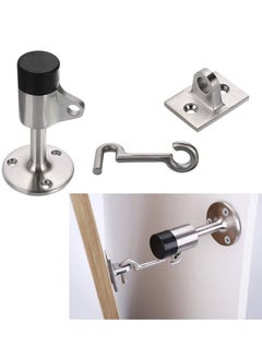 Y&D Heavy Duty Door Stopper with Hook, Stainless Steel Doorstop Wall Mounted Rubber Buffer Stop Heavyweight Hooked Attachment for Home & Office Use  - Image 2