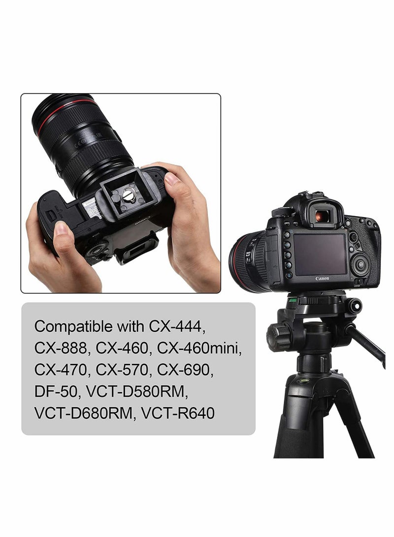 Excefore Tripod Quick Release Plate, 2 Pcs Tripod Adapter Mount Camera Tripod Adapter Plate Parts for Most 60 Inch Tripods and Cameras Tripod Mount QB-4W (44.6 mm) - Image 4