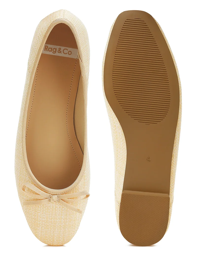 London Rag Raffia Ballet Flats in Natural