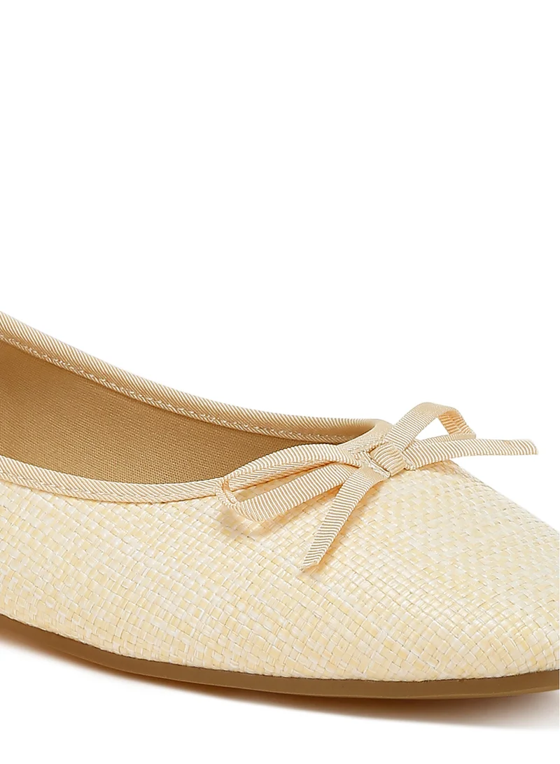 London Rag Raffia Ballet Flats in Natural