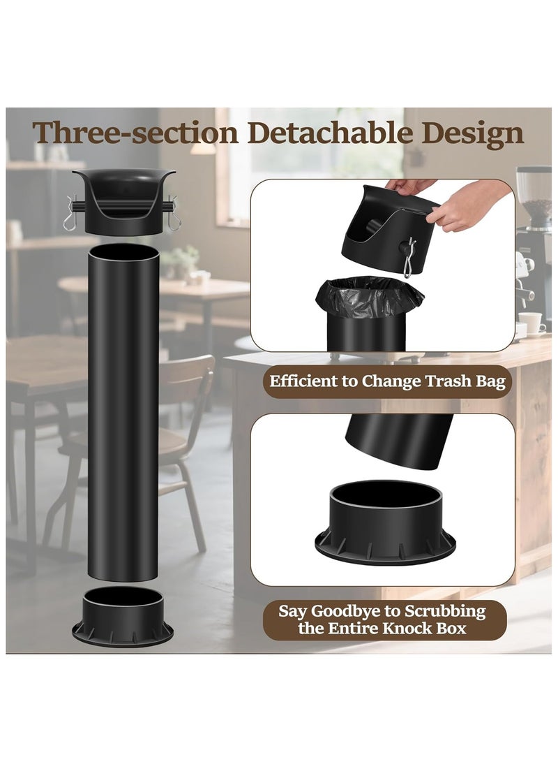 Espresso Coffee Knock Box with Garbage Bags,Commercial Knockbox for Coffee Grounds Disposal and Recycle Trash Can, Coffee Grind Collection Dump Bin, Barista Essential for Cafes Shop Office Home  - Image 2
