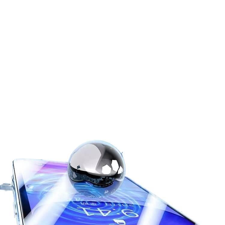 SK غطاء هاتف بGlass لـ iPhone 12 Pro Max مع فيلم ألماس كامل الشاشة ووضوح عالي مع حجب الضوء الأزرق مع تغطية كاملة للحواف باللون Purple Blue Light باللون الأزرق باللون البنفسجي - Image 3