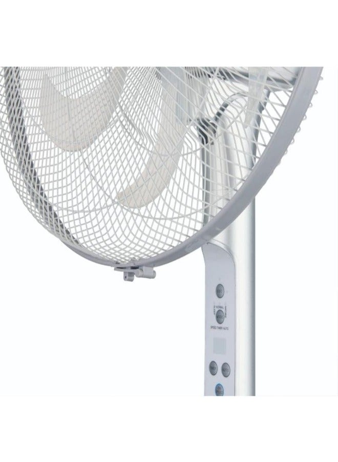 Penguin Breeze Pro Stand Fan 6 Blades Silver 18 Inch Digital with Remote Stainless Steel PF006  - Image 2