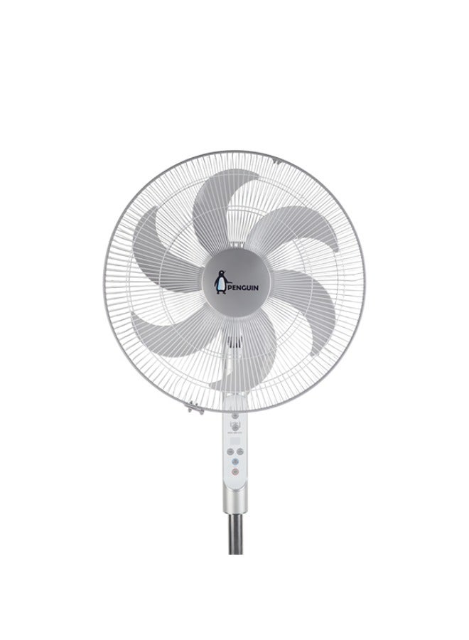 Penguin Breeze Pro Stand Fan 6 Blades Silver 18 Inch Digital with Remote Stainless Steel PF006  - Image 4