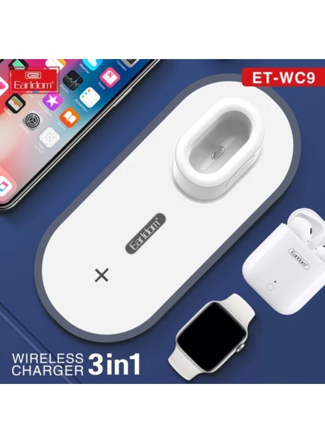 Earldom 3 In 1 Wireless Fast Charger for iPhone, Apple Watch, AirPods - Image 4