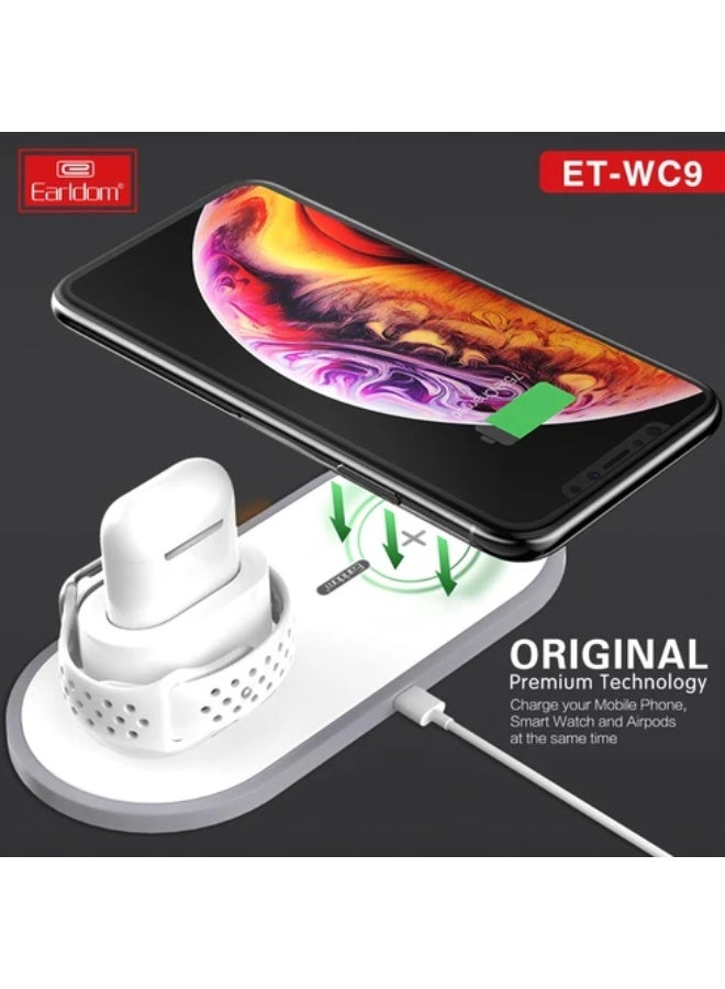 Earldom 3 In 1 Wireless Fast Charger for iPhone, Apple Watch, AirPods - Image 5