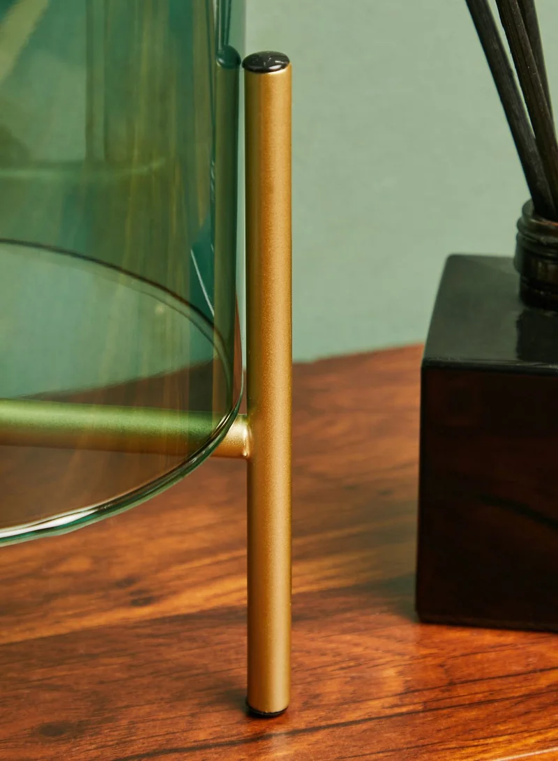 Leitmotiv Jungle Green Glass Bell Table Lamp