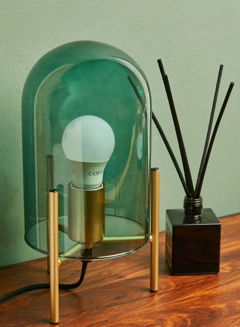 Leitmotiv Jungle Green Glass Bell Table Lamp