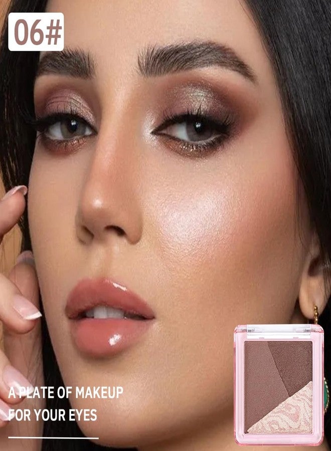 باليت ظلال العيون المخبوزة من KXmzeG، لون بني محايد نيود، 3 ألوان عالية الصبغة، قابلة للمزج، لامعة، مكياج عيون للنساء الأكبر سناً، باليت سفر صغيرة، نباتية وخالية من القسوة 06# - Image 3