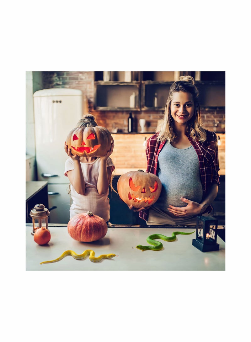 SYOSI Realistic Snake Model Toy 2Pcs Rubber Elastic Python Action Model Lifelike Snake Toy Figurines Prank Props Stress Relif Toys Educational Toys Birthday Gift for Kids - Image 2