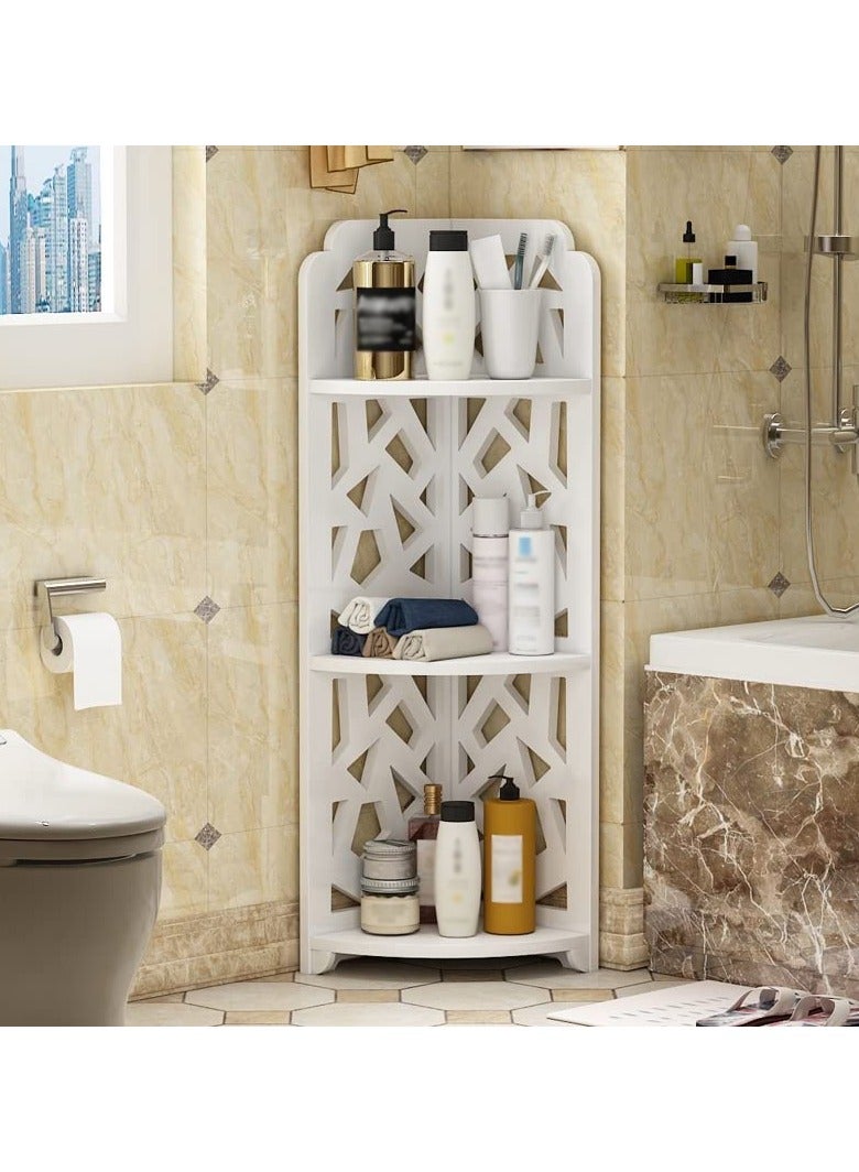 LINGWEI Bathroom Corner Stand White 21x80x21cm - Image 1