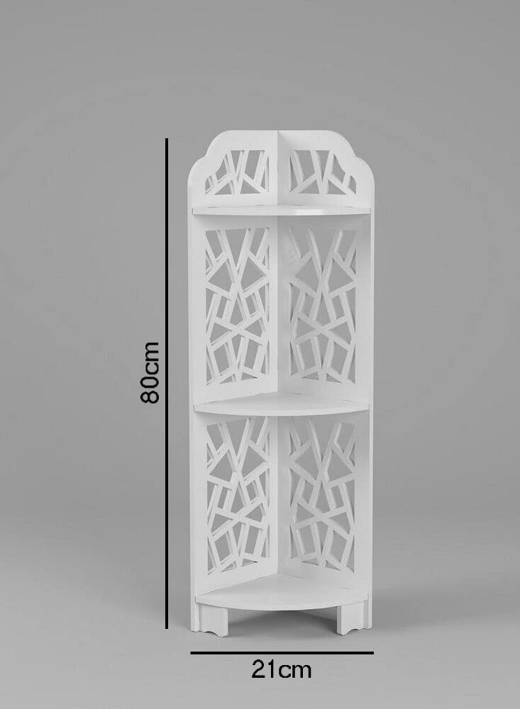 LINGWEI Bathroom Corner Stand White 21x80x21cm - Image 3