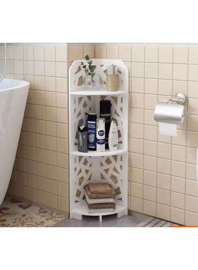 LINGWEI Bathroom Corner Stand White 21x80x21cm - Image 4