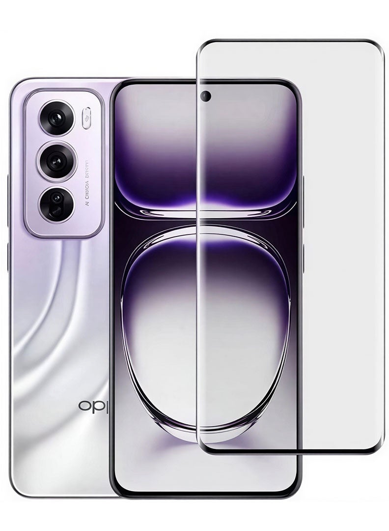 YJS Screen Protector For Oppo Reno 12 6.7 Inch 9H Hardness Tempered Glass Film, Bubble Free Easy Installation, Full Coverage, Anti Scratch And Touch Sensitive - Image 1