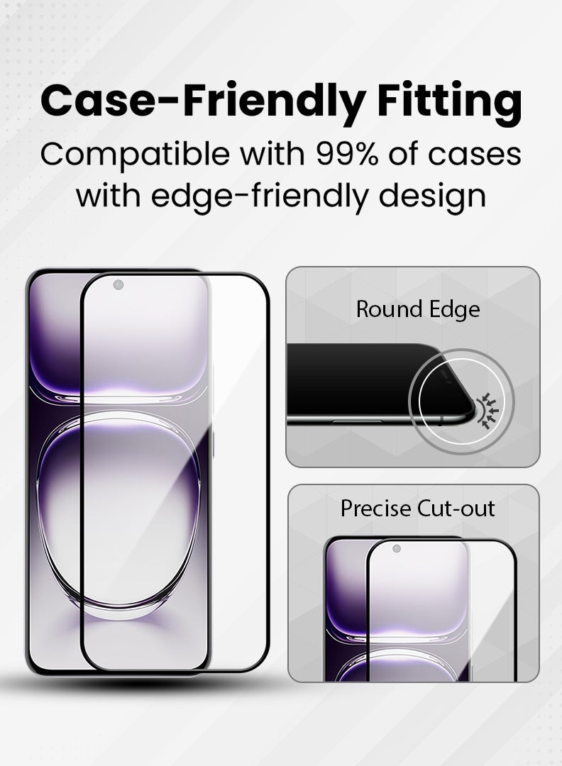 YJS Screen Protector For Oppo Reno 12 6.7 Inch 9H Hardness Tempered Glass Film, Bubble Free Easy Installation, Full Coverage, Anti Scratch And Touch Sensitive - Image 5