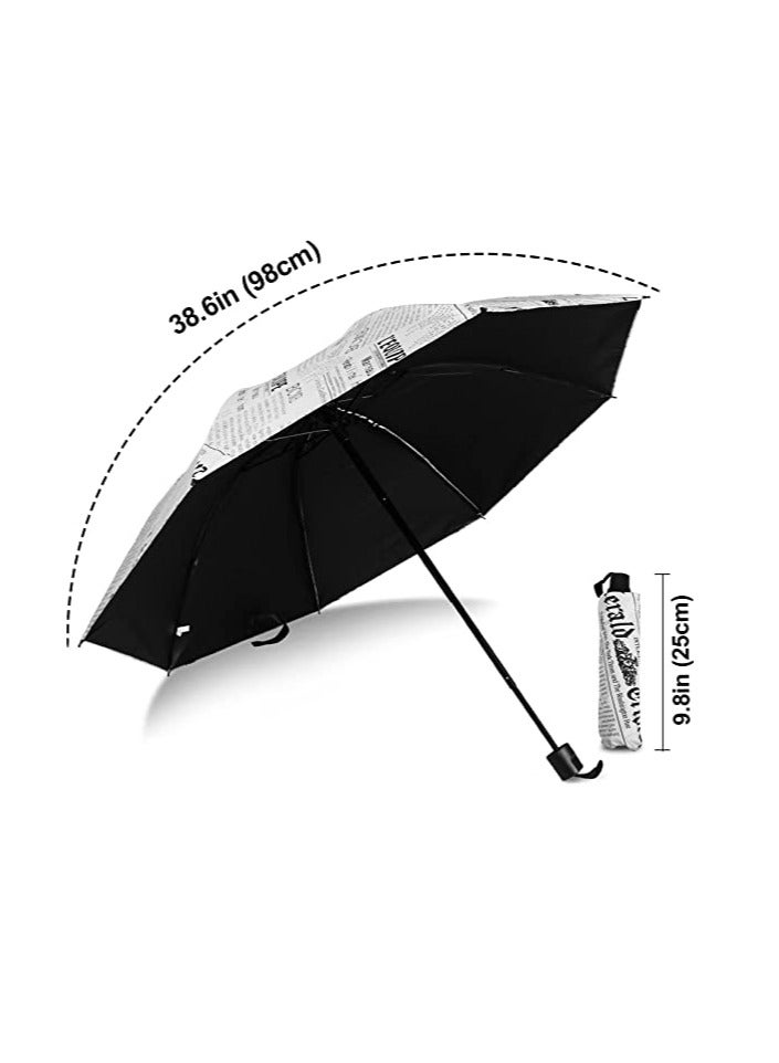 SOLARAE Small Umbrella Compact for Rain Windproof Portable Black Umbrellas for Rain Folding Umbrella for Car Small Umbrella for Backpack Protection Sun Folding UV Umbrella Windproof Compact - Image 5