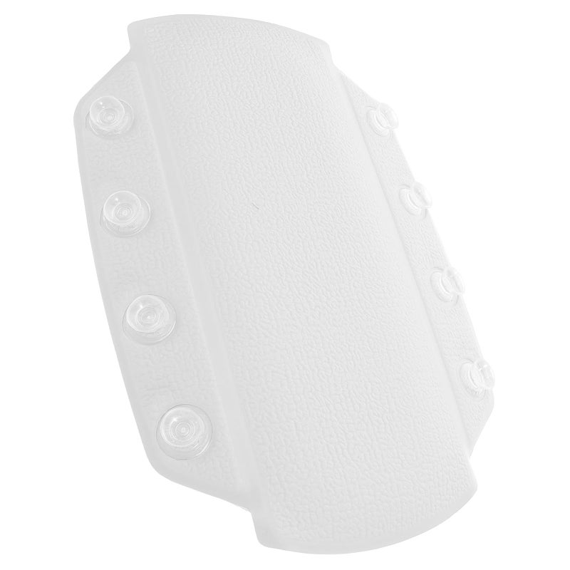 Medium White Bath Tub Headrest Pillow with Suction Cups for Neck and Back Support - Image 2