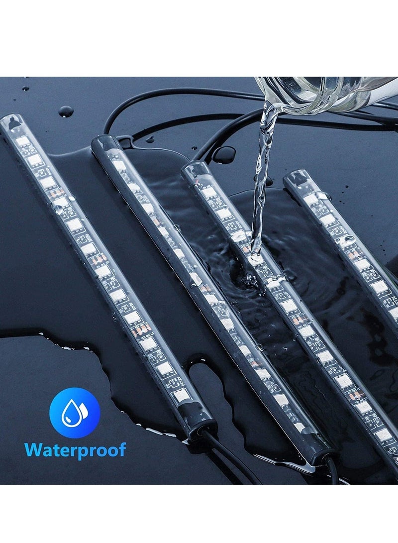 MUNTAQI Car LED Strip Lights, 4pcs 48 LEDs 12V Cigarette Lighter Multicolor Under Seat Dashboard Lights with Ambient Sound Interaction and Remote Control - Image 4
