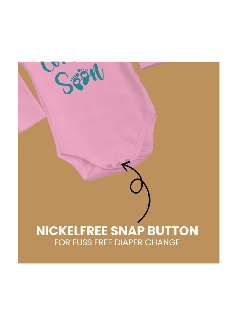 PRINTSHOP4ME Baby Romper Coming Soon Design–Soft Cotton Long Sleeve Bodysuit For Boys And Girls–Comfortable Unisex Baby Onesie For Newborns,Infants And Toddlers - Image 5