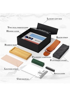 Muyixin Premium Whetstone Knife Sharpening Stone Set Professional Whetstone Sharpener, Premium 4 Side Grit 400/1000 3000/8000 Water Stone, Flattening Stone, Chisel Honing Guide, Cut Resistant Gloves  - Image 5