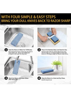 Muyixin Premium Whetstone Knife Sharpening Stone Set Professional Whetstone Sharpener, Premium 4 Side Grit 400/1000 3000/8000 Water Stone, Flattening Stone, Chisel Honing Guide, Cut Resistant Gloves  - Image 4