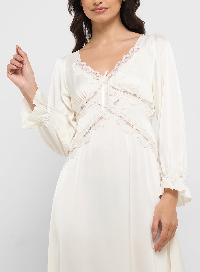 ELLA Nighdress With Lace Trims  - Image 3