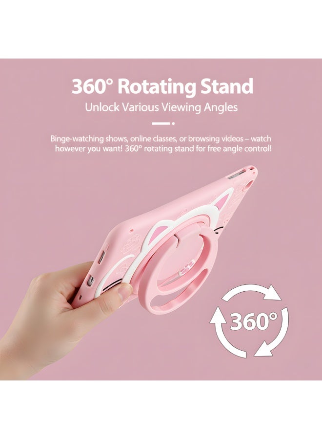 Tablet Case For Samsung Galaxy Tab A9 8.7 Inch 2023, Cute Cat Kids Tablet Case With Shoulder Strap, Handle Holder, Shockproof Silicone Tablet Case For Kids - Image 3