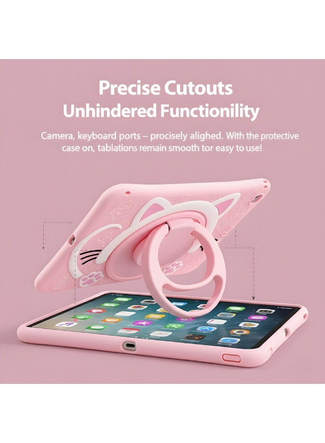 Tablet Case For Samsung Galaxy Tab A9 8.7 Inch 2023, Cute Cat Kids Tablet Case With Shoulder Strap, Handle Holder, Shockproof Silicone Tablet Case For Kids - Image 5