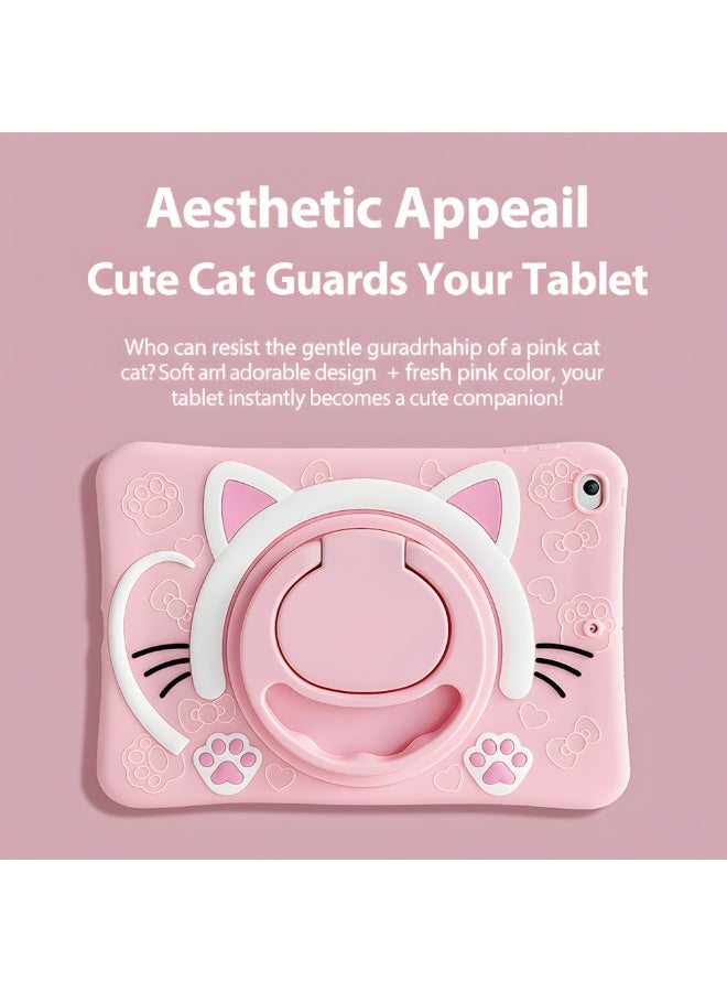 Tablet Case For Samsung Galaxy Tab A9 8.7 Inch 2023, Cute Cat Kids Tablet Case With Shoulder Strap, Handle Holder, Shockproof Silicone Tablet Case For Kids - Image 2