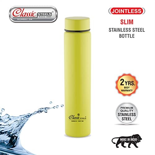 Classic Steels Super Slim Single Wall Stainless Steel Water Bottle 500 ml - Leak-Proof, Lightweight Ideal for Office, Gym, School, Travel, Kitchen, Sports, Green. - Image 3
