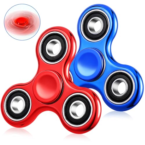 Gigilli 2Pcs Fidget Spinner for Kids Adults Stress Relief Sensory Fidget Toys Cool Electroplated Fidget Spinners ADHD Autism Birthday Easter Basket Stuffers for Kids Classroom Prizes for Boys Girls - Image 1
